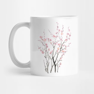 red plum flower watercolor painting 2021 Mug